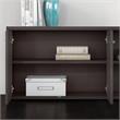 Pemberly Row Low Storage Cabinet with Doors in Storm Gray - Engineered Wood
