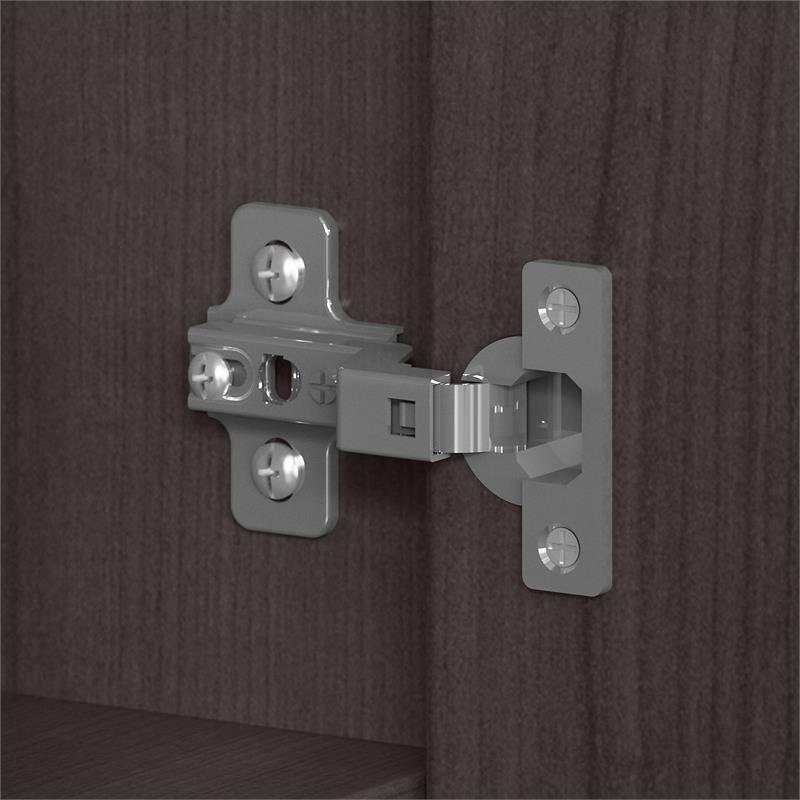 Pemberly Row Low Storage Cabinet with Doors in Storm Gray - Engineered Wood