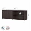 Pemberly Row Low Storage Cabinet with Doors in Storm Gray - Engineered Wood