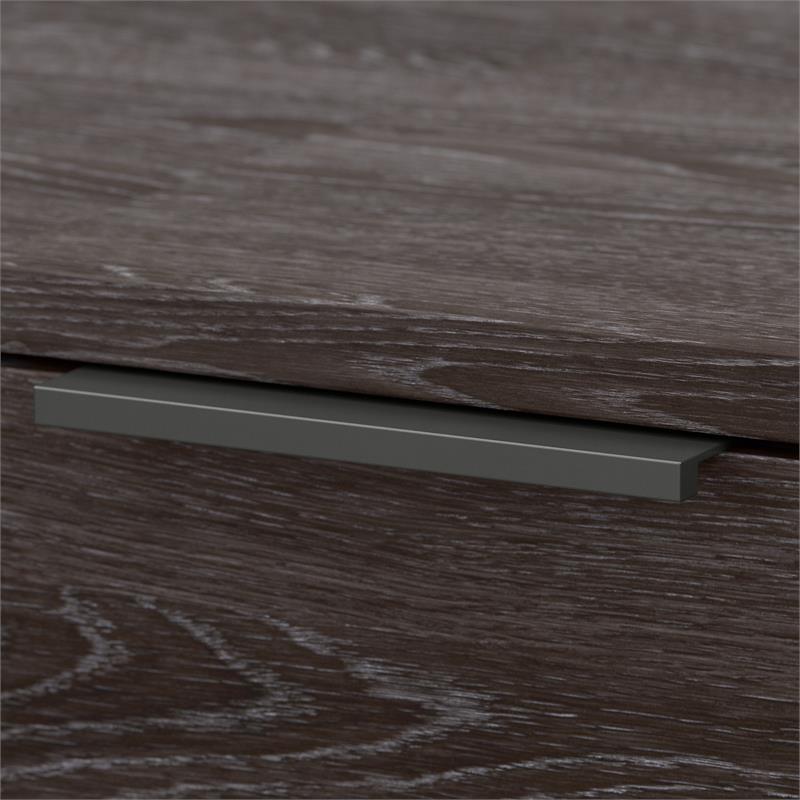 Pemberly Row 6 Drawer Dresser with Mirror in Charcoal Gray - Engineered Wood