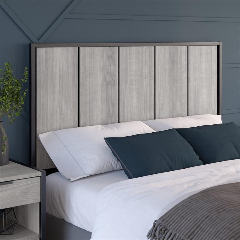 Pemberly Row Full/Queen Size Headboard in Platinum Gray - Engineered Wood