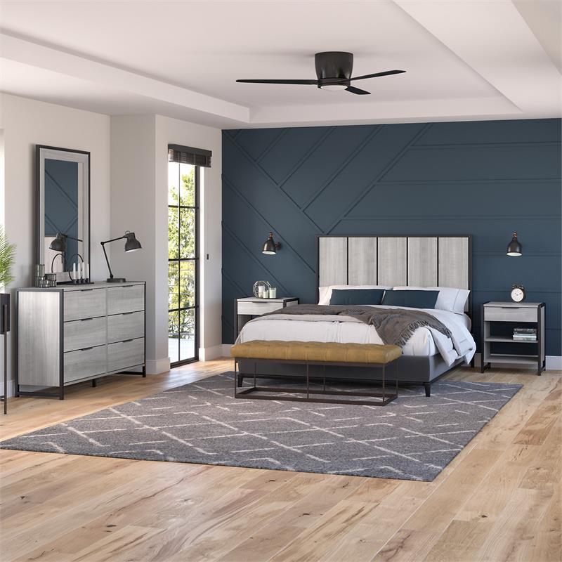Pemberly Row Full/Queen Size Headboard in Platinum Gray - Engineered Wood