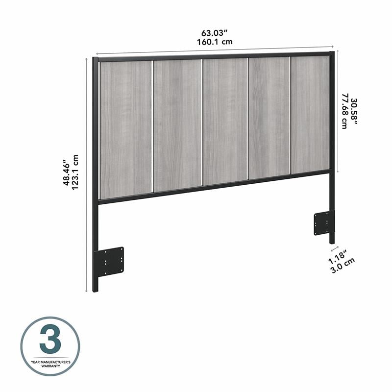 Pemberly Row Full/Queen Size Headboard in Platinum Gray - Engineered Wood