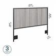 Pemberly Row Full/Queen Size Headboard in Platinum Gray - Engineered Wood