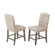Pemberly Row Rustic Counterheight Dining Chairs w/ Beige Linen Fabric (Set of 2)