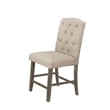 Pemberly Row Rustic Counterheight Dining Chairs w/ Beige Linen Fabric (Set of 2)