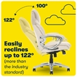 Pemberly Row Office Chair Patented AIR Lumbar Technology Bonded Leather Cream