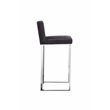 Pemberly Row Velvet Bar Stool Chair in Gray - Square Seat & Footrest & Backrest