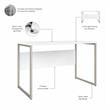 Pemberly Row 48W x 24D Computer Table Desk in White - Engineered Wood