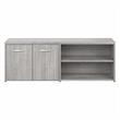 Pemberly Row Low Storage Cabinet with Doors in Platinum Gray - Engineered Wood