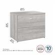 Pemberly Row 2 Drawer Lateral File Cabinet in Platinum Gray - Engineered Wood