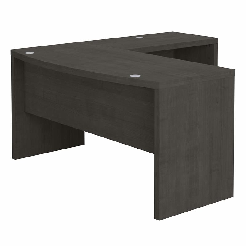 Pemberly Row L Shaped Bow Front Desk in Charcoal Maple - Engineered Wood