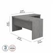 Pemberly Row L Shaped Bow Front Desk in Modern Gray - Engineered Wood