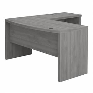 Pemberly Row L Shaped Bow Front Desk in Modern Gray - Engineered Wood