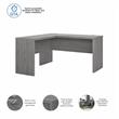 Pemberly Row Contemporary L Shaped Desk in Gray - Engineered Wood