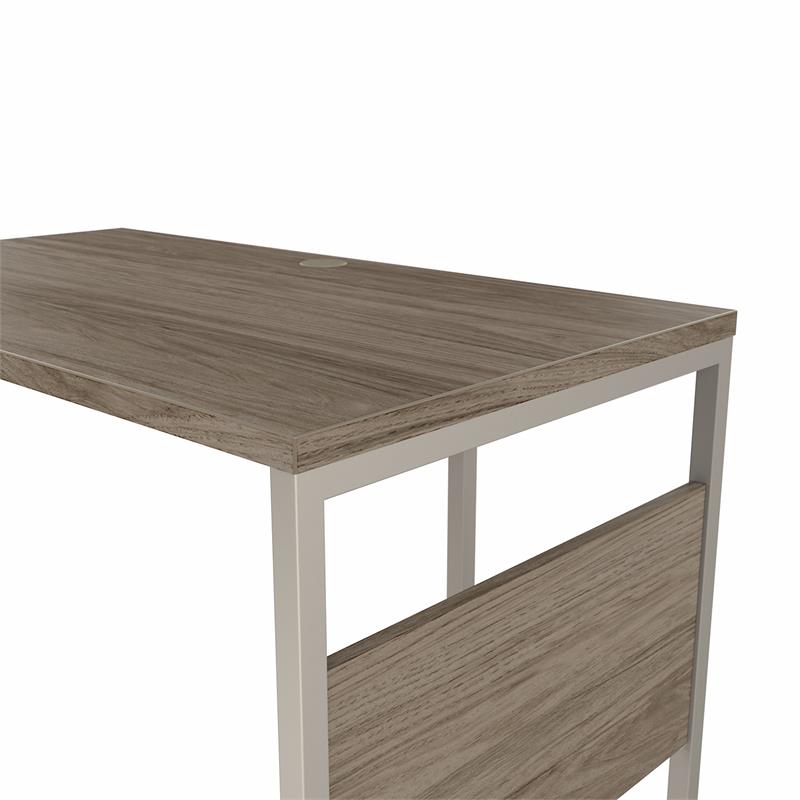 Pemberly Row 60W x 30D L Shaped Table Desk in Modern Hickory - Engineered Wood