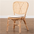 Pemberly Row Contemporary Brown Finished Rattan Dining Chair
