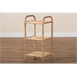 Pemberly Row Modern Bohemian Brown Finished Rattan 3-Tier Display Shelf