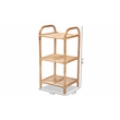 Pemberly Row Modern Bohemian Brown Finished Rattan 3-Tier Display Shelf