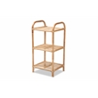 Pemberly Row Modern Bohemian Brown Finished Rattan 3-Tier Display Shelf