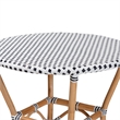 Pemberly Row Black and White Weaving and Rattan Dining Table