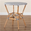 Pemberly Row Black and White Weaving and Rattan Dining Table