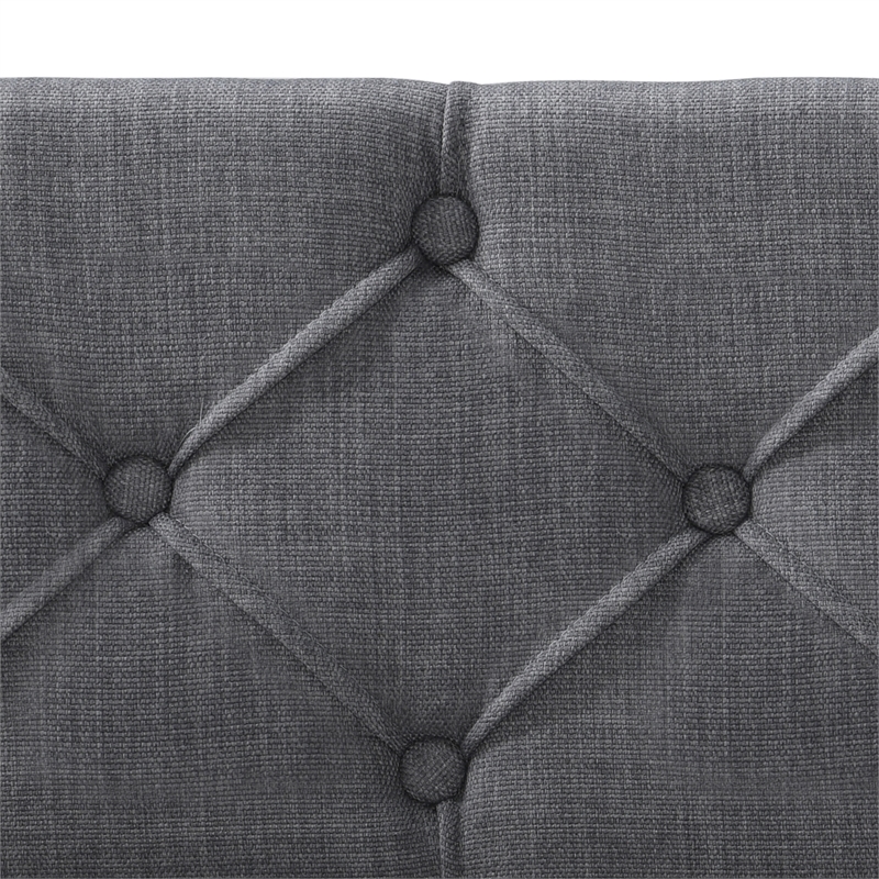 Pemberly Row Contemporary Tufted Daybed and Trundle Dark Gray