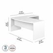 Pemberly Row 72W Bow Front L Shaped Desk in Pure White - Engineered Wood
