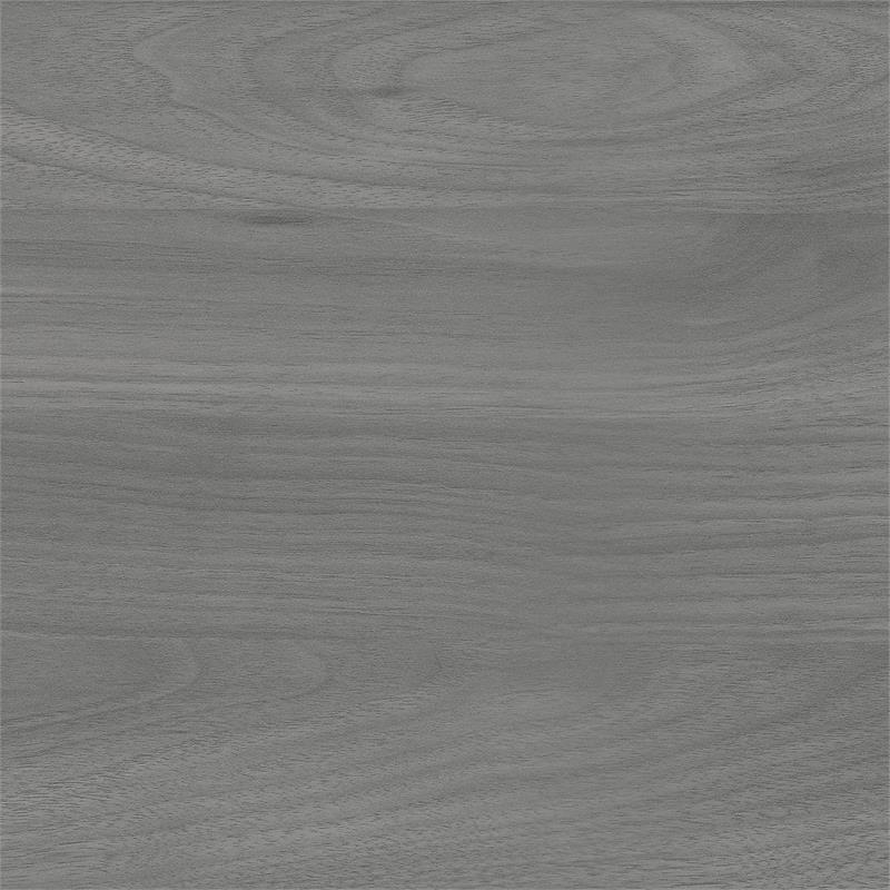 Pemberly Row 72W Bow Front Desk in Modern Gray - Engineered Wood