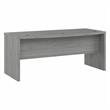 Pemberly Row 72W Bow Front Desk in Modern Gray - Engineered Wood