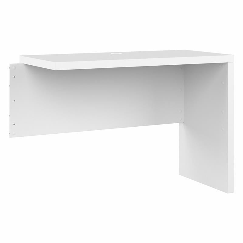 Pemberly Row 42W Desk Return/Bridge in Pure White - Engineered Wood