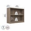 Pemberly Row Small 2 Shelf Bookcase in Ash Gray - Engineered Wood