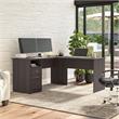Pemberly Row 60W L Shaped Desk with Drawers in Heather Gray - Engineered Wood
