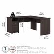 Pemberly Row 60W L Shaped Desk with Drawers in Heather Gray - Engineered Wood