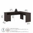 Pemberly Row 72W L Shaped Computer Desk with File in Heather Gray - Wood