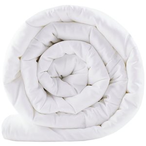 Pemberly Row 100 Percent Cotton Double Insertion Comforter in White