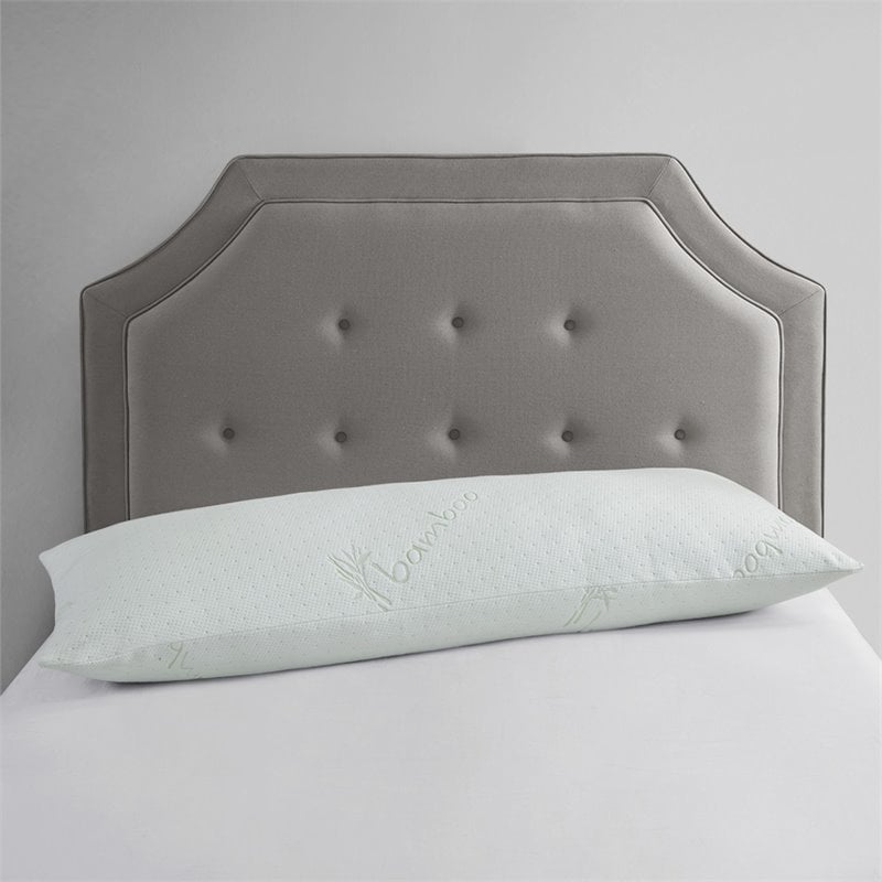 Pemberly Row Polyester Rayon Foam Pillow with Bamboo Cover in Ivory