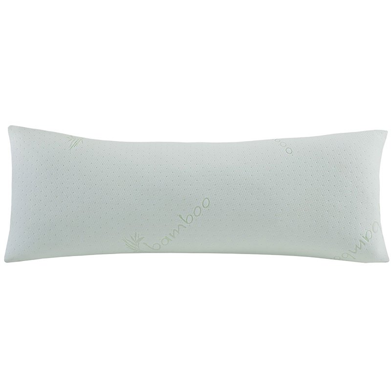 Pemberly Row Polyester Rayon Foam Pillow with Bamboo Cover in Ivory