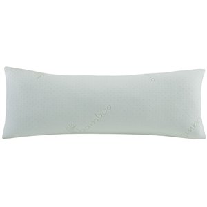 Pemberly Row Polyester Rayon Foam Pillow with Bamboo Cover in Ivory