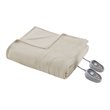 Pemberly Row Polyester Knitted Micro Fleece Textured Heated Blanket - Beige
