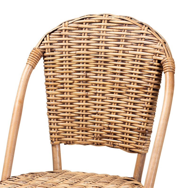 Pemberly Row Modern / Contemporary Bohemian Natural Rattan Bar Stool