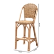 Pemberly Row Modern / Contemporary Bohemian Natural Rattan Bar Stool