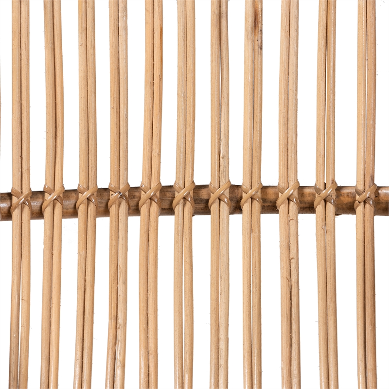 Pemberly Row Contemporary Bohemian Natural Rattan Accent Chair