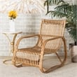 Pemberly Row Contemporary Bohemian Natural Rattan Accent Chair