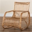 Pemberly Row Contemporary Bohemian Natural Rattan Accent Chair