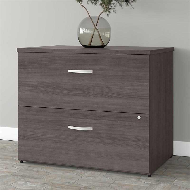 Pemberly Row 2 Drawer Lateral File Cabinet in Storm Gray - Engineered Wood