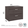Pemberly Row 2 Drawer Lateral File Cabinet in Storm Gray - Engineered Wood