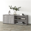 Pemberly Row Low Storage Cabinet with Doors in Platinum Gray - Engineered Wood
