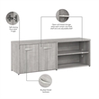Pemberly Row Low Storage Cabinet with Doors in Platinum Gray - Engineered Wood