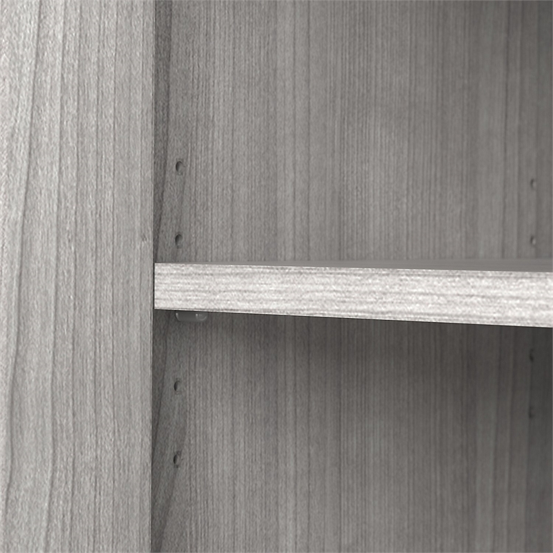 Pemberly Row Low Storage Cabinet with Doors in Platinum Gray - Engineered Wood